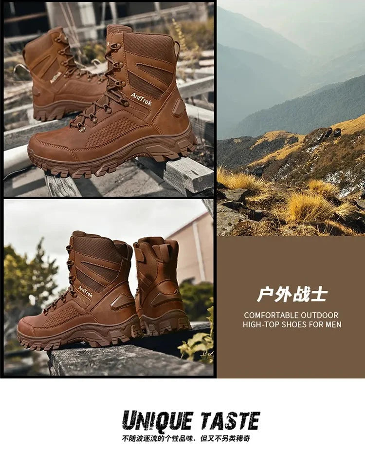 Men's Desert Combat Boots, Outdoor Anti-slip Tactical Boots, Hiking Desert Hunting Shoes, Work Safety Men's Boots,Off-road Boots