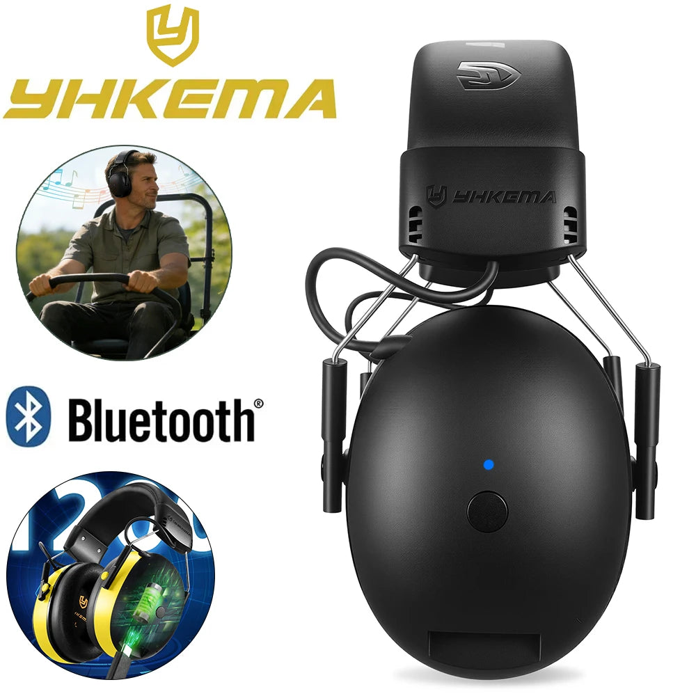 YHKEMA EB20 Bluetooth Hearing Protection Headset Comfortable Earmuffs AUX Mode Noise Reduction Headphones