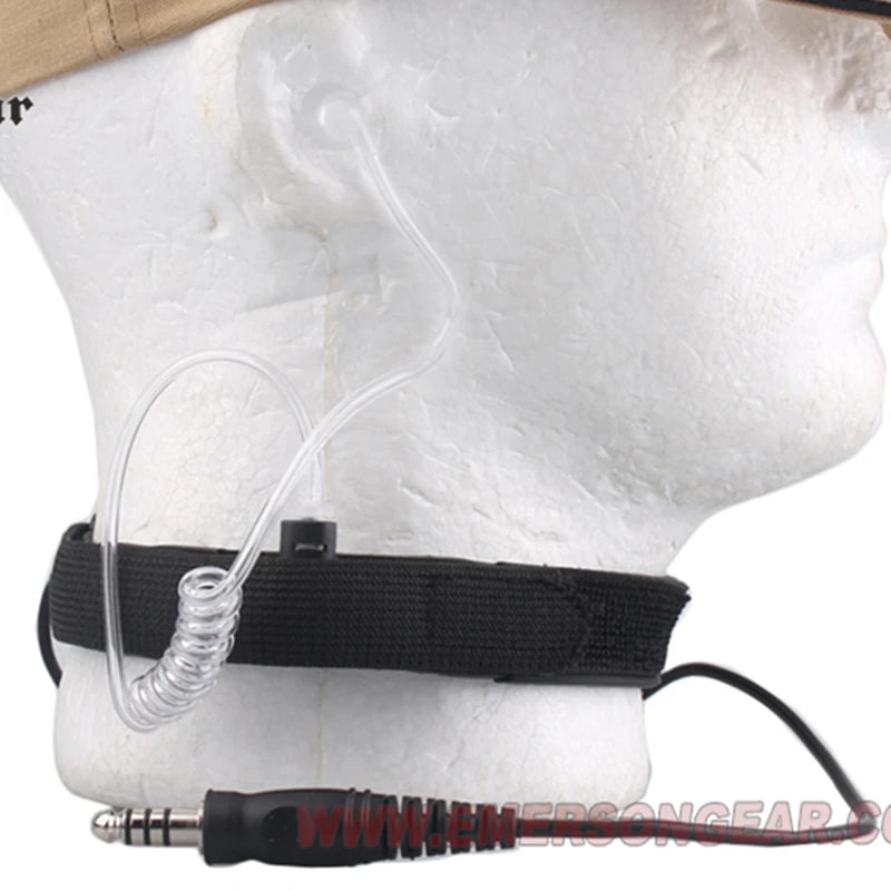 EMERSON Tactical Throat Microphone Walkie Talkie Microphones Airsoft Shooting Hunting Heavy Duty Mic Headphone