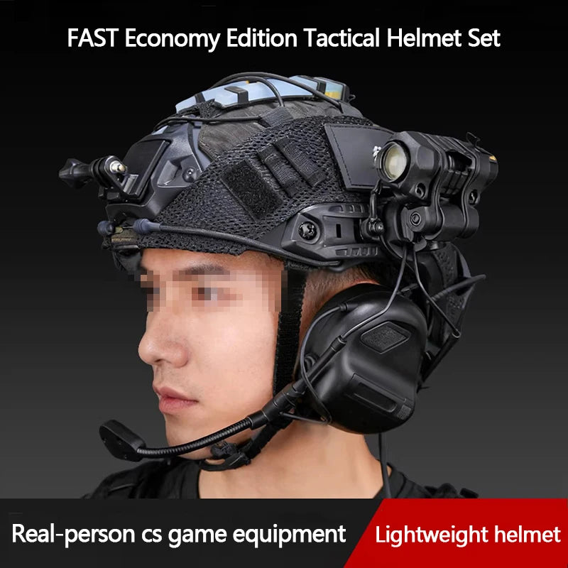 FAST Economy Edition Anti-riot helmet Set, real-person cs field battle tactical equipment, quick disassembly lightweight helmet