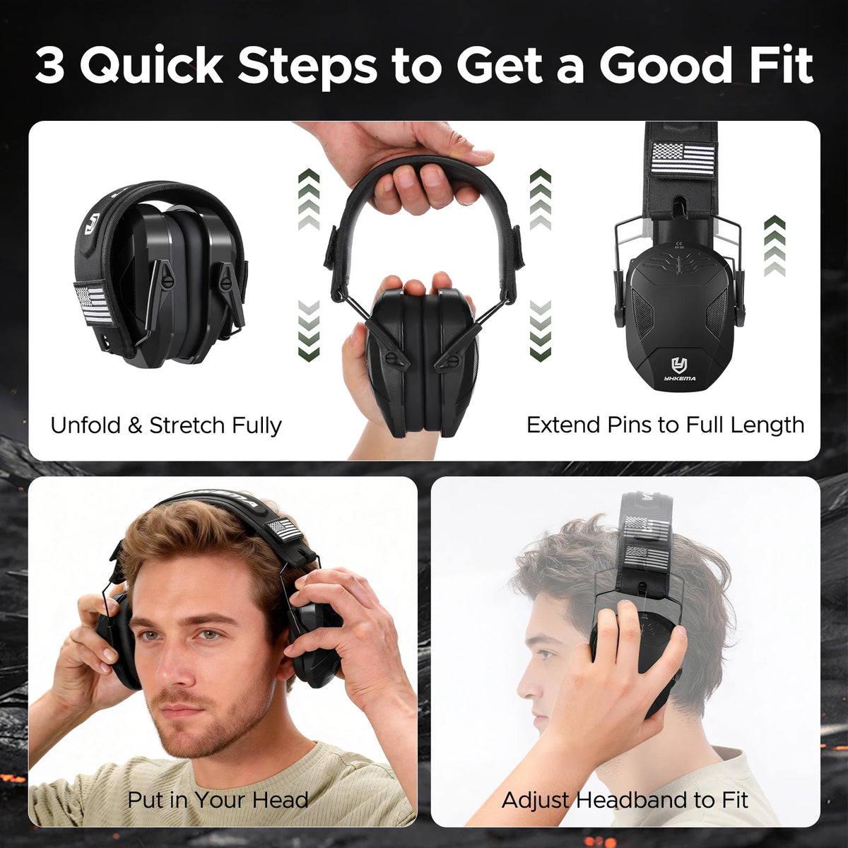 P40 Tactical Passive Noise Foldable Shooting Earmuffs,Fit for Outdoor Hunting,Protection Hearing Headphones