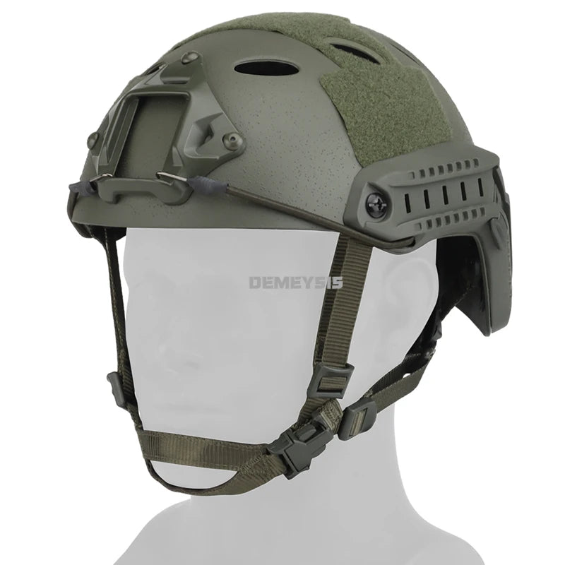 Airsoft FAST Helmets ABS Impact Resistant Paintball Shooting Tactical Half Covered PJ Helmet with Adjustable Suspension System