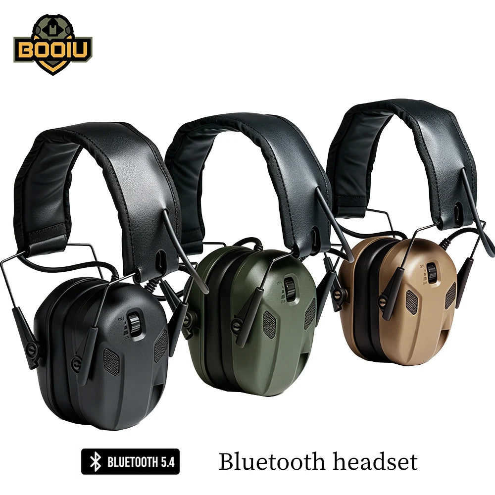 BOOIU Tactical Shooting Bluetooth Headset Anti-noise Shooting Headphones Hearing Protector Foldable Earmuff Helmet Accessories