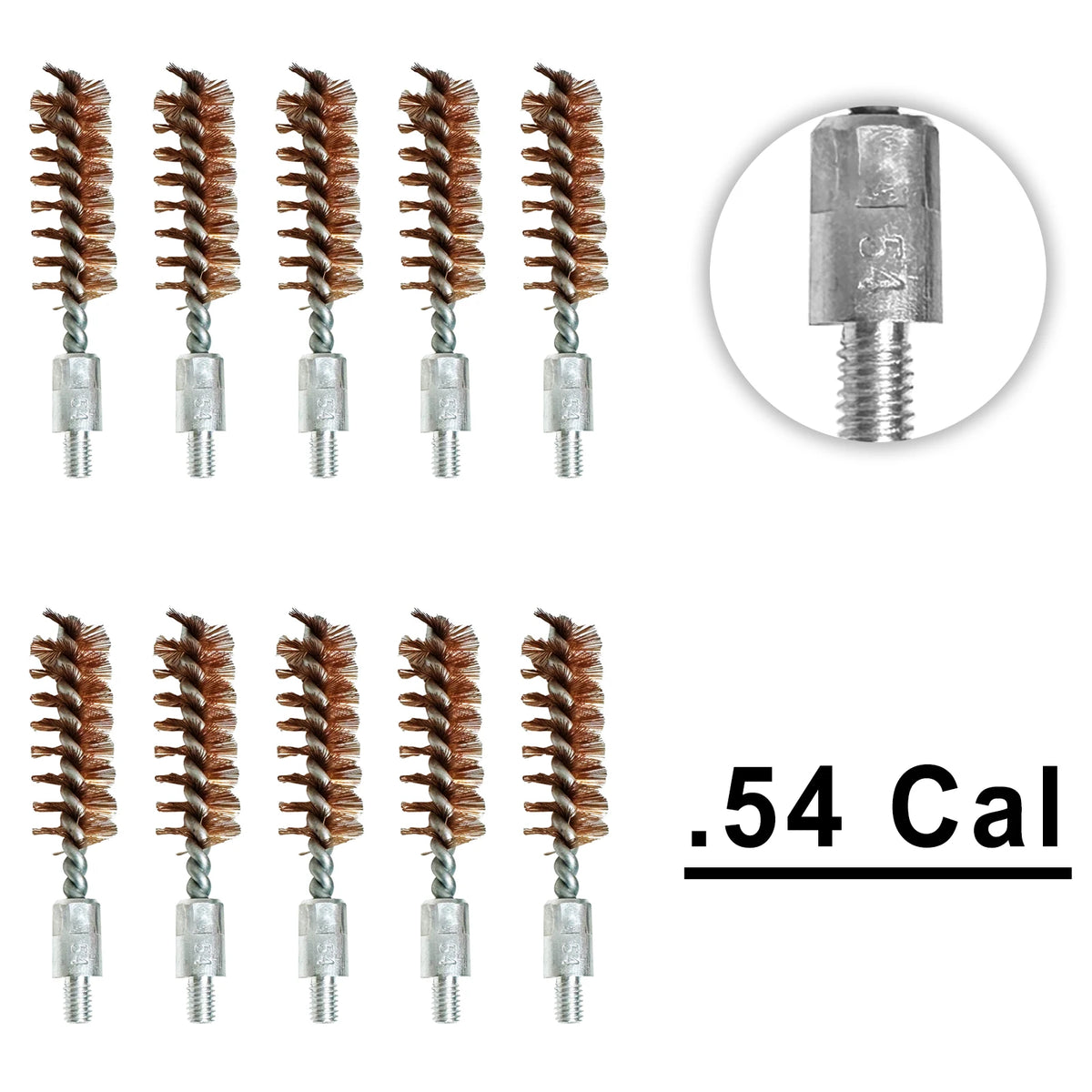 10 Pack Bronze Bore Brush 12GA .17Cal .22Cal 9mm Cleaning Brush for Pistol Rifle Cleaning Kit Thread 5-40 8-32 5/16-27