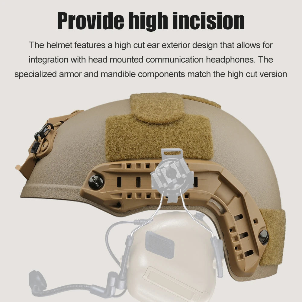 FASTSX High Cut Tactical Riot Helmet - 7mm Thick ABS Plastic | Premium Airsoft Gear, Civilian Protection
