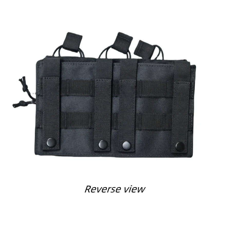 Outdoor Tactical MOLLE Camo Nylon Open Top Triple Magazine Pouch for Airsoft Paintball Shooting Hunting