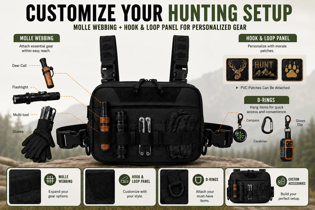 Tactical Chest Bag MOLLE Hunting Bag Fishing Pack Waist Bag Hunting Hiking Camping Outdoor Sports