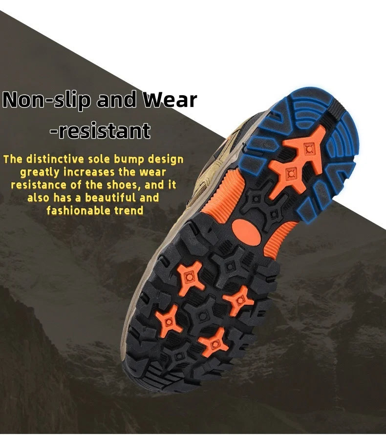 Men's Non-Slip Wear-Resistant Outdoor Hiking Shoes, Wear-Resistant Splash-Proof Sports Shoes, All-Terrain Hunting Hiking Shoes