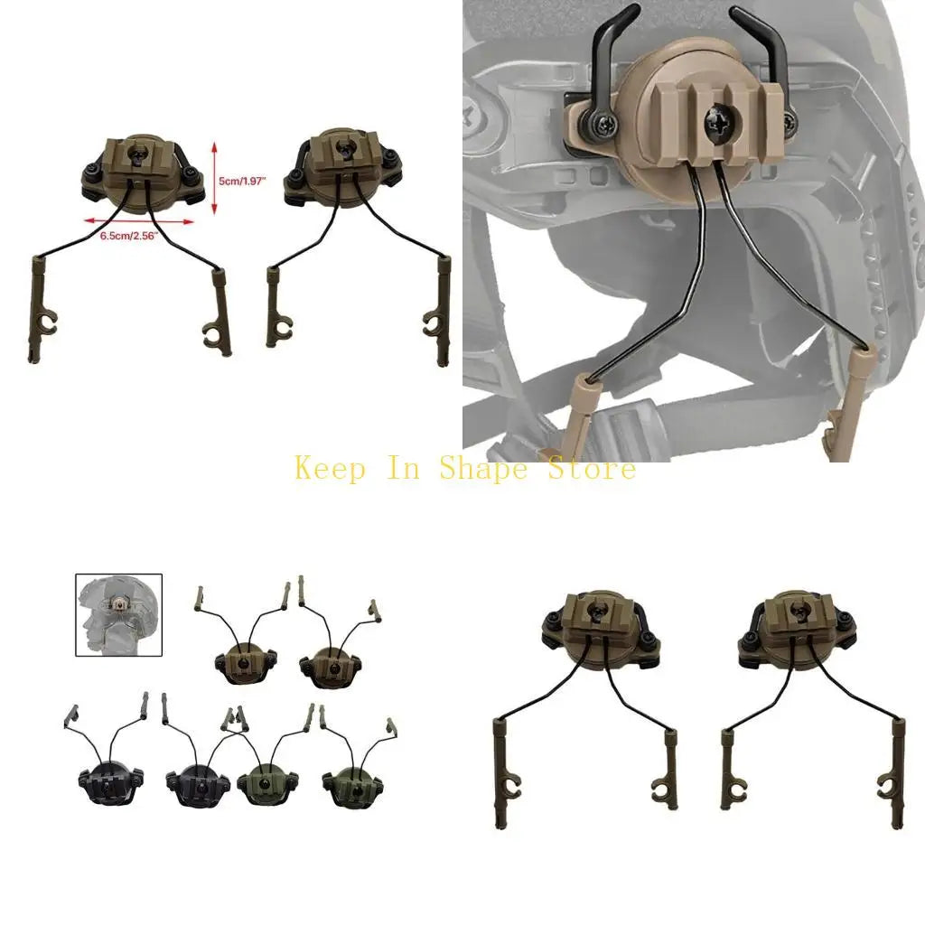 U1JC 1Pair Tacticals Helmet Airsoft Headset Holder Fast Helmets Rails Adapter Set for 19-21mm Adjustable Bracket