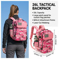 26L Gym Backpack for Men with Dual Cup Holders Tactical Fitness Rucksack with MOLLE System for Weightlifting CrossFit Training, Outdoor Hiking Travel Sports Workout Gear Bag