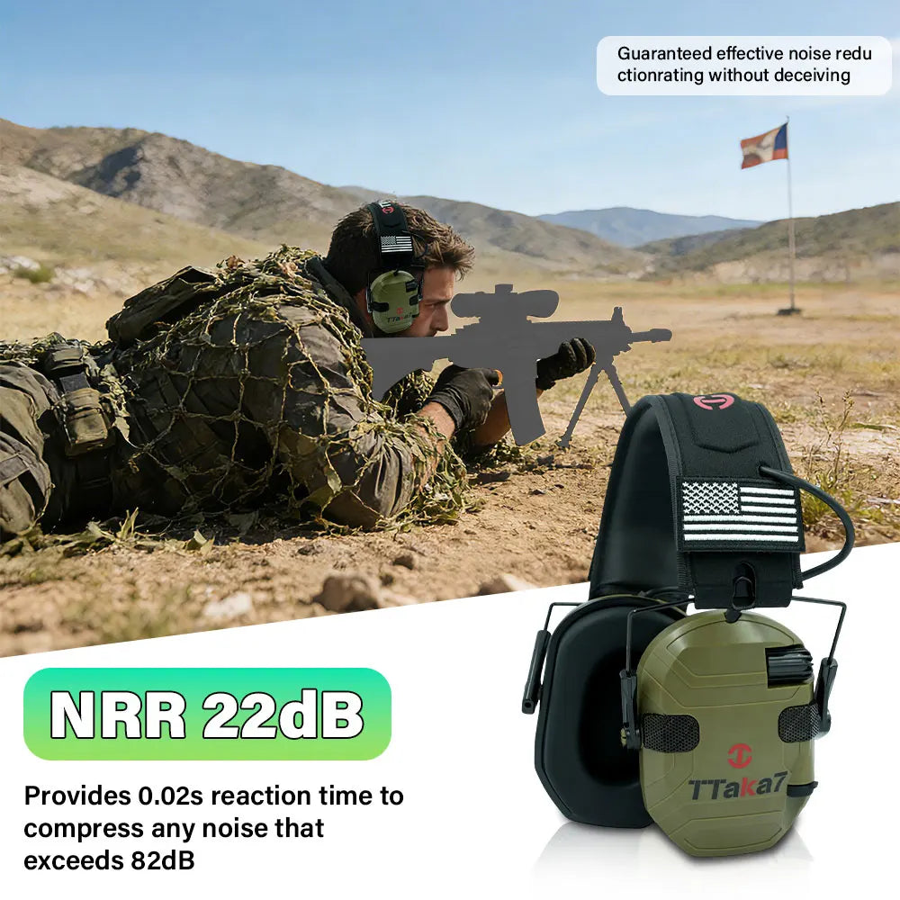 W1/W3 Electronic Shooting Earmuff Anti-noise Headphone Sound Amplification Hearing Protection Headset Foldable（BT Optional）