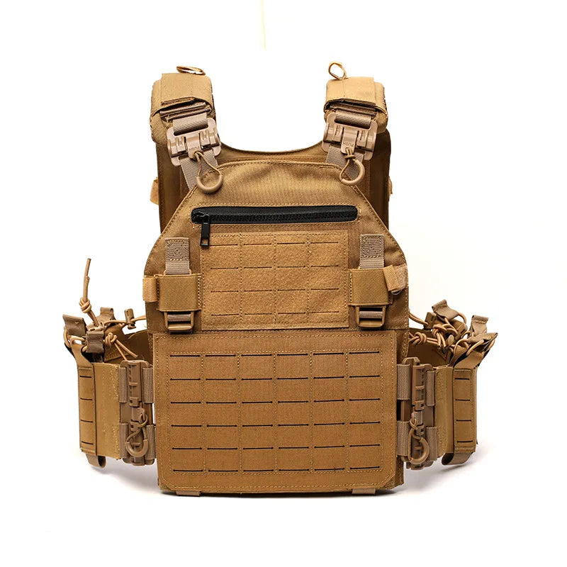 1000D Nylon Quick Release Tactical Plate Carrier Laser Cut MOLLE Heavy Duty Wargame CS Training Tactical Hunting Vest
