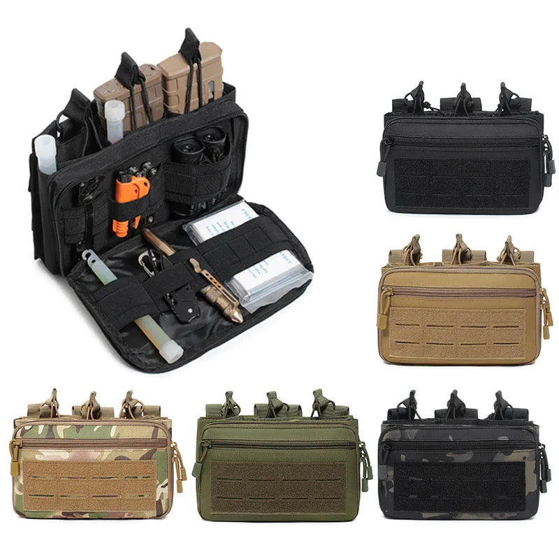 Tactical Magazine Pouch, Triple 5.56/7.62 Cartridge Holder Molle Accessory Bag for Vest, Chest Rig & EDC Gear, Hunting & Airsoft