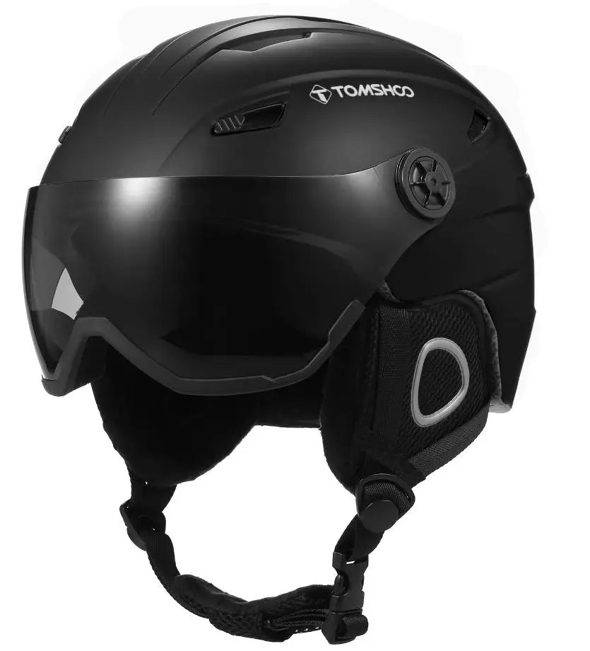 Tomshoo Ski Helmet Lightweight Snowboard Helmet with Removable Goggles Inner Lining and Ear Pads for Snowboarding and Biking