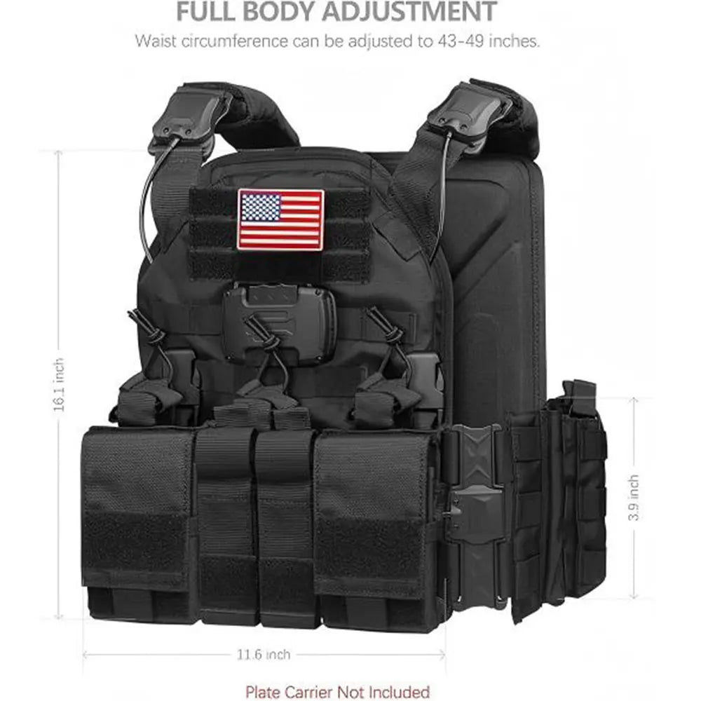 Tiexuebing Magnetic Quick Release Tactical Vest - Airsoft Vest MOLLE System Nylon Multifunctional  Plate Carrier 6094 Vests