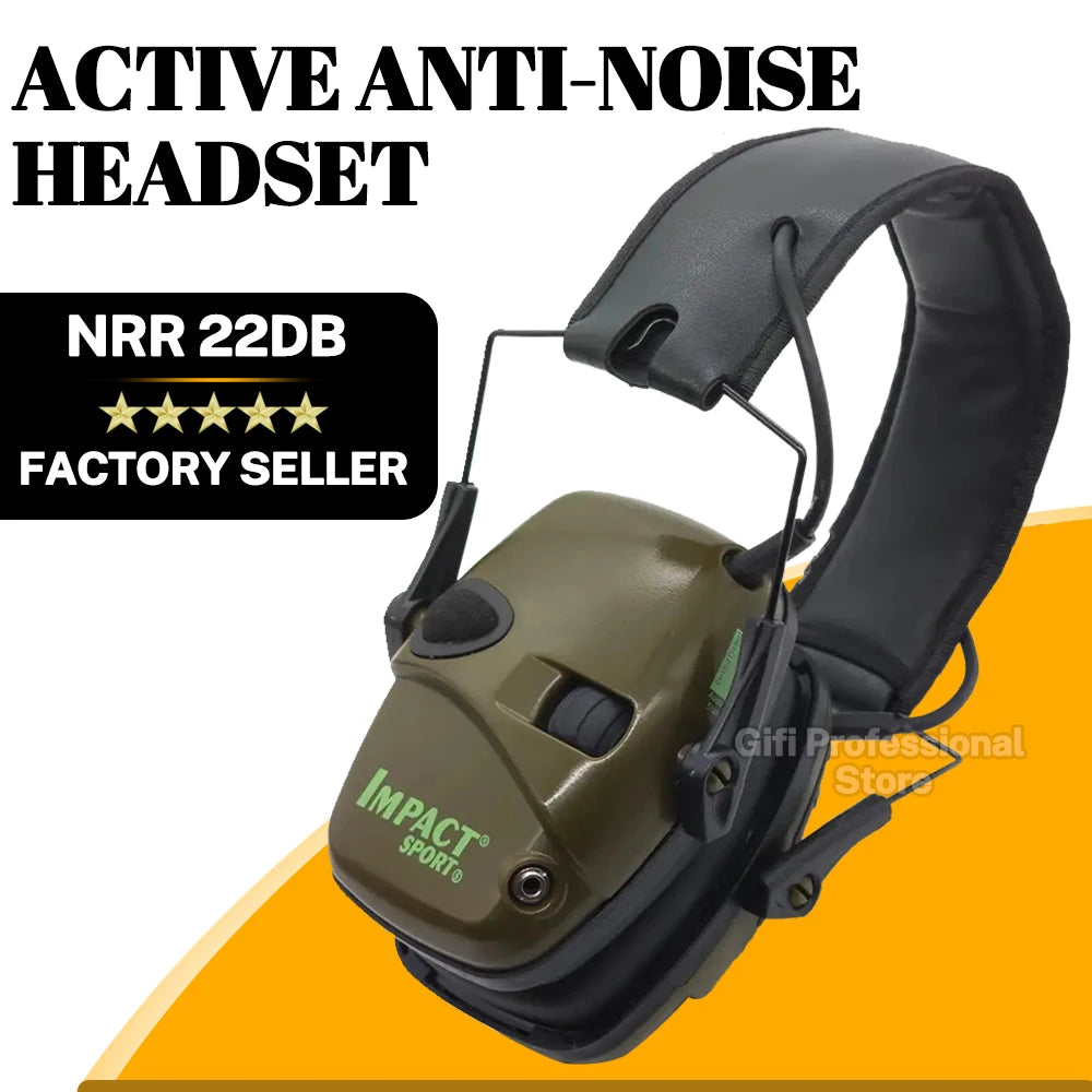 2024 Tactical Electronic Shooting Earmuff Outdoor Sports Antinoise Headset Impact Sound Amplification Hunting Ear Protector