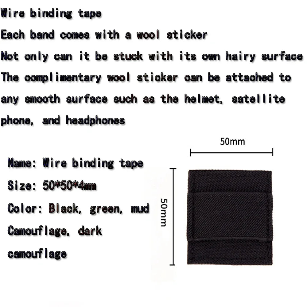 Tactical Headphone Cable Harness Snap Sticker, Elastic Organizer Headphone Intercom Cable, Helmet Vest Accessory