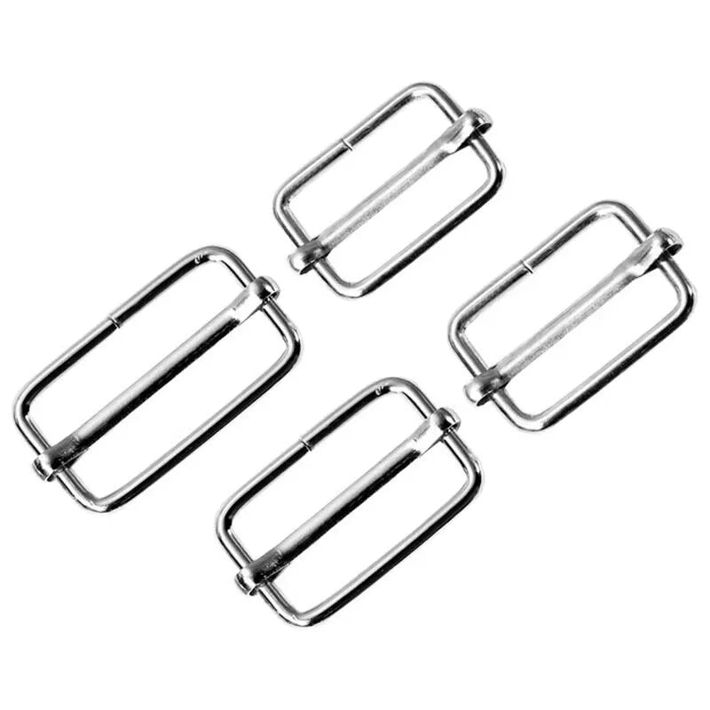10pcs/lot Metal Slides Adjustable Rectangle D Ring Belt Ribbon Roller Pin Buckle For Backpacks Bag Cat Buckles DIY Accessories