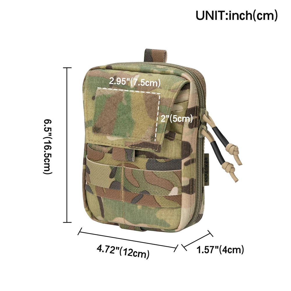 EXCELLENT ELITE SPANKER Tactical  EDC Pouch Molle Multifunctional Pouch Double Zipper Waist Pack Magic Tape Tool Bags