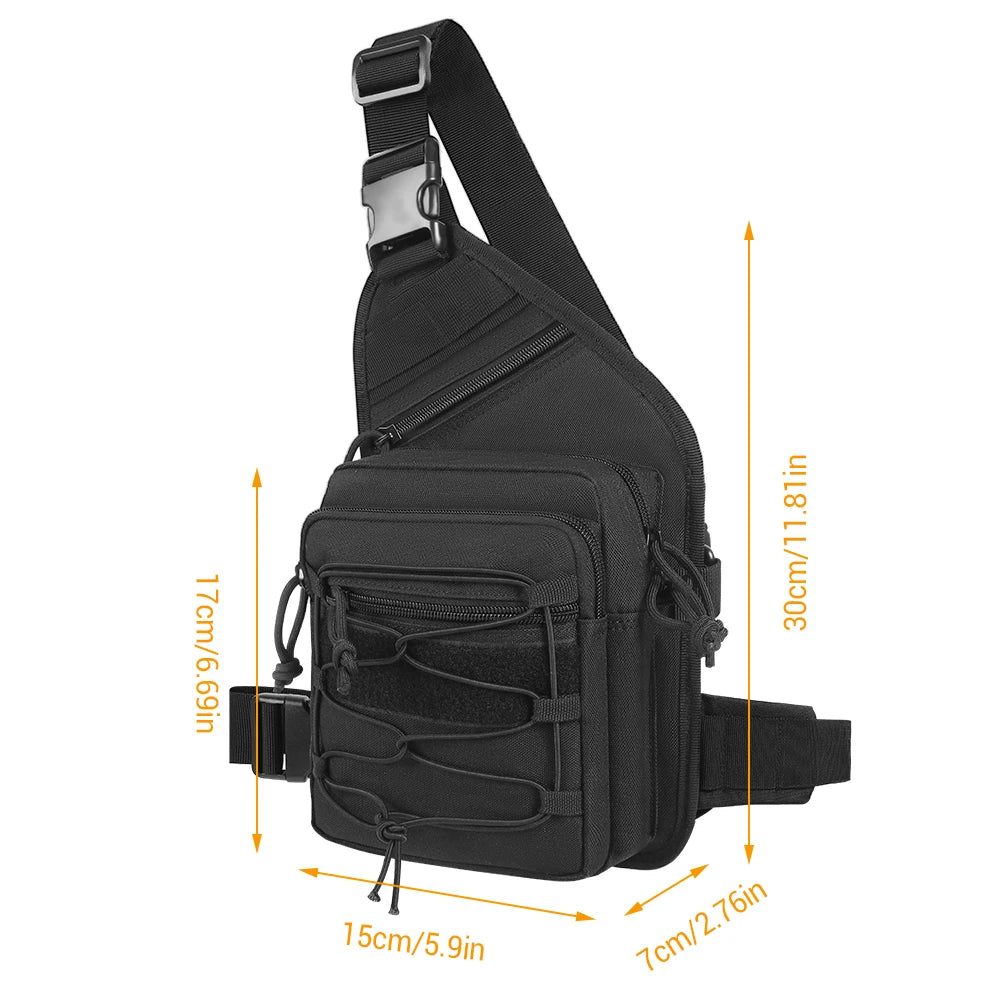 Tactical Shoulder Bag for Gun Concealed Carry Pistol Bag Crossbody Chest Pack Small Sling Backpack Quick Access Gun Holster Bag