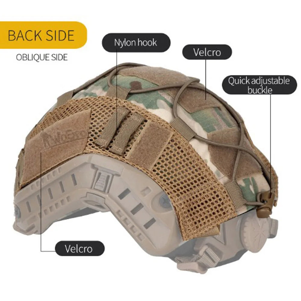 Tactical Camo Helmet Cover for FAST Airsoft Helmets Paintball Wargame Gear Ballistic Helmets Cover 11 Colors