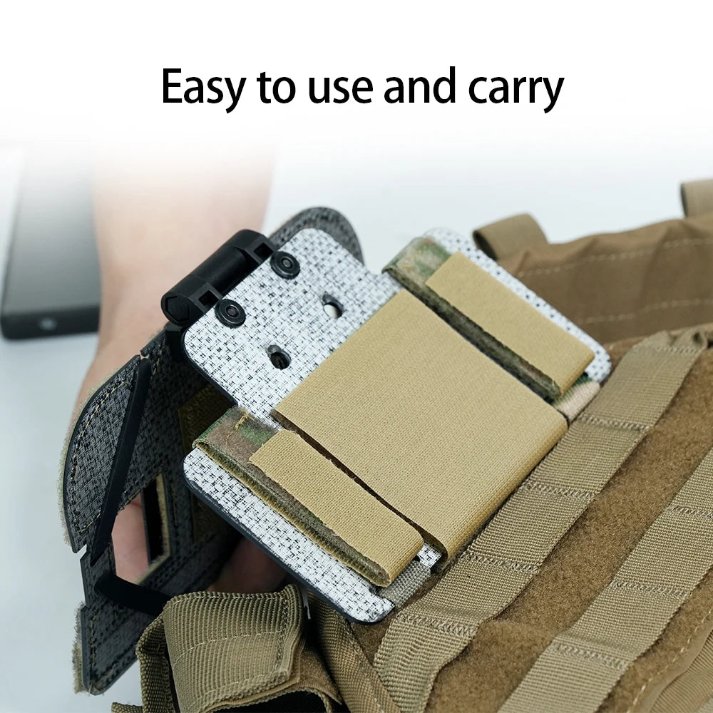 BOOIU Carbon Fiber MOLLE Foldable Navigation Board Tactical Vest Chest Phone Holder Mount Airsoft Hunting Outdoor Gear