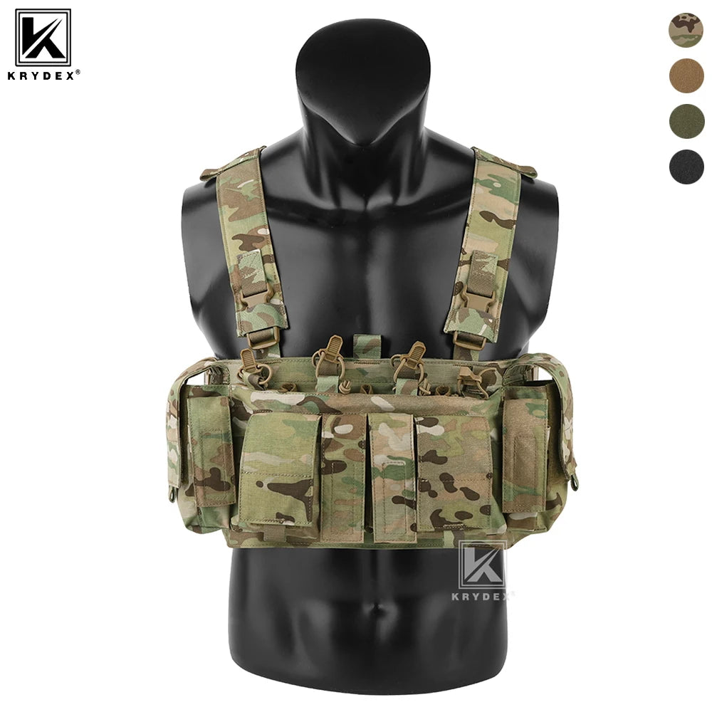 KRYDEX 500D Tactical Chest Rig UW Gen IV Low Profile Micro Fight Rigs Vest With 556 9mm GP Pouch Multifunction Pockets H Harness