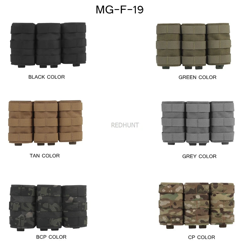 Molle Combat Bag Vest Mag Pouch Pack Fast Cartridges Clip Ammunition Carrier Ammo Holder Tactical Mag 7.62 Triple Magazine Pouch