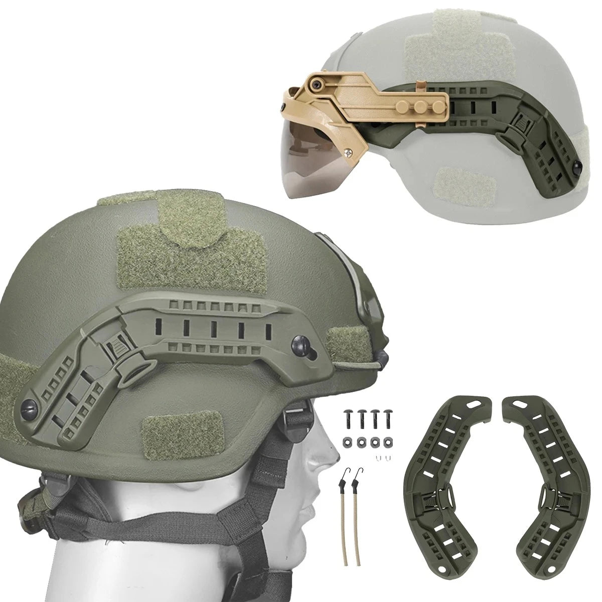 Tactical MICH2000 Helmet Side Guide Rail 1 Set ABS ARC Helmet Mount Installation Outdoors Hunting Helmet Accessories