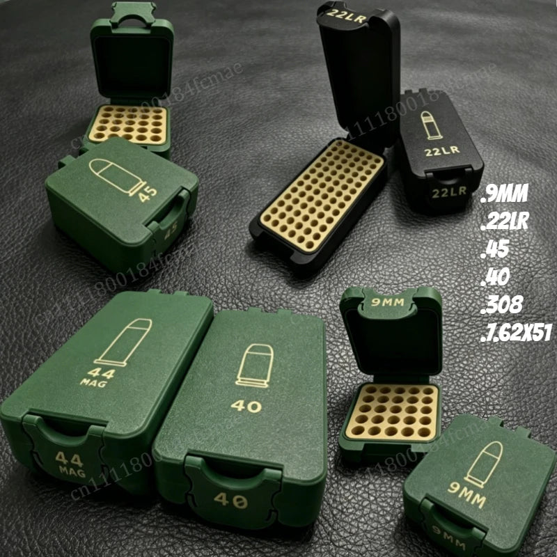 New Mini Ammo Storage Boxes .22WMR 9mm Bullet Storage Box, Enthusiast Desktop Gift Collection，just An Empty Box //26623