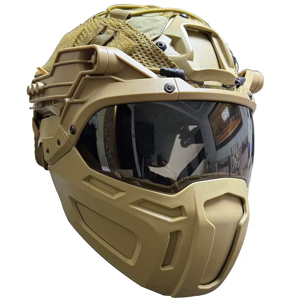 Tactical Fast Helmet Set with Mask Goggles & Helmet Cover Adjustable Lightweight Airsoft Paintball CS Hunting Training Gear