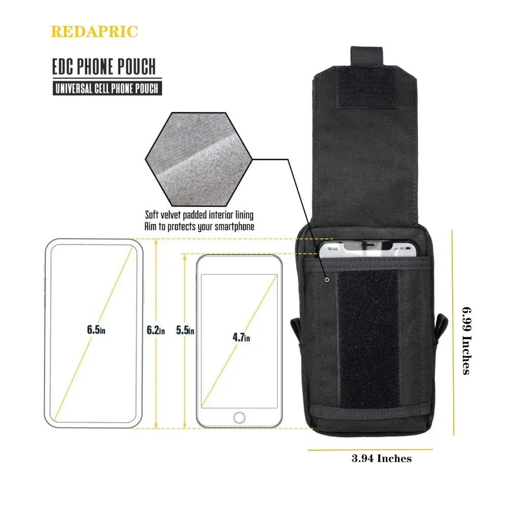 1Pcs 10×5×17cm Waist Bag EDC Tool Bag Vest Pouch Mobile Phone Bag Waterproof Tactical Military Sport Hunting Hiking Belt Tools