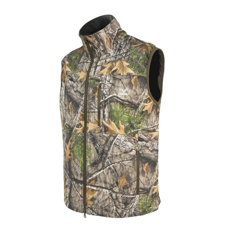 Winter Thickened Hunting Camo Vest Anti-Static Wear Resistant Full Zip For Outdoor Field Activities Hunting Vest