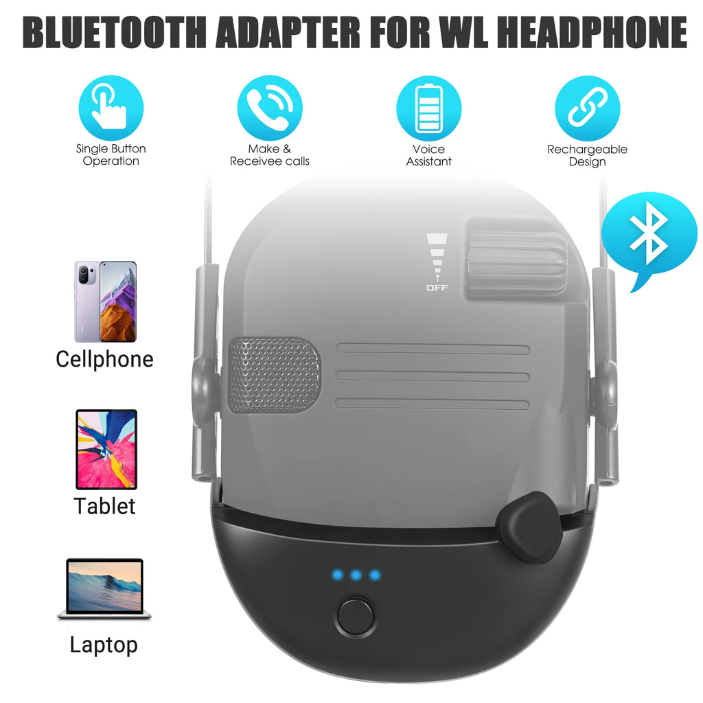 WK Bluetooth Adapter Design series Shooting Earmuffs Convert Wire Headphone to Wireless One for Hunting