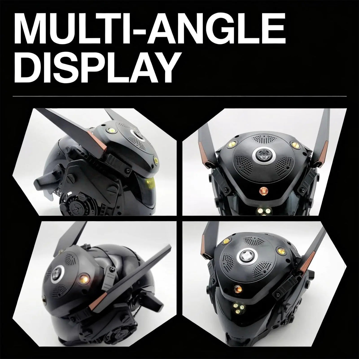 Mechanical Illuminated Cyberpunk Helmet, Multifunctional Outdoor Tactical Helmet, Protective Headgear for Partie Role Play