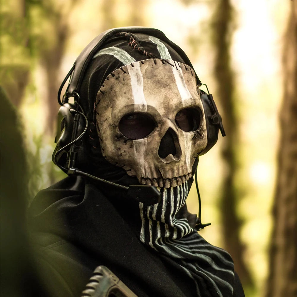Tactical Ultimate Nightwar Helmet Set Airsoft Call of Duty 19 Night Raid Ghost Cosplay Equipment for Paintball Game Movie Prop