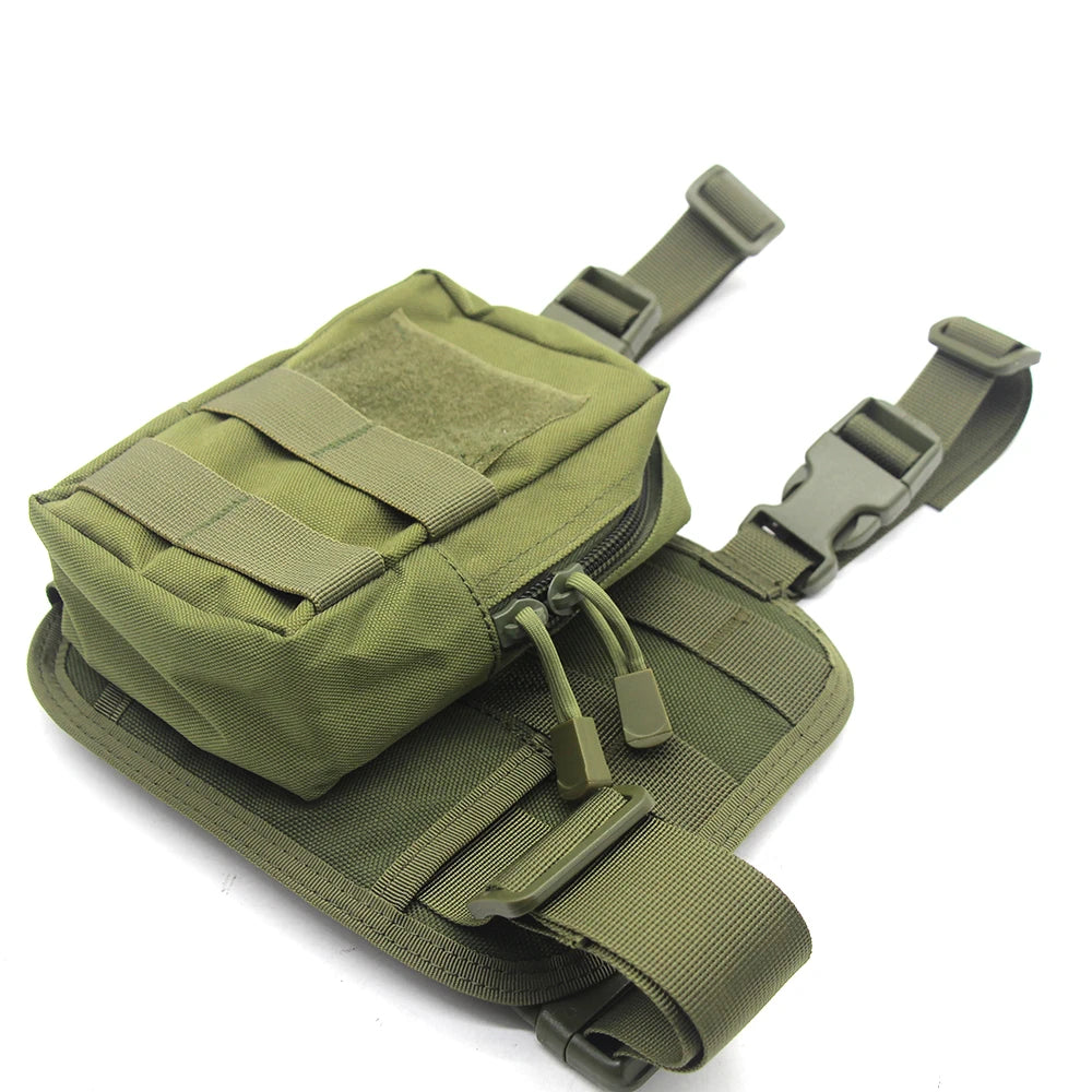 Tactical Molle EDC Pouch Compact Utility Pouch 600D Multipurpose Tool Bag Wasit Bag Organizer Tools Bags with Thigh Rig Panel