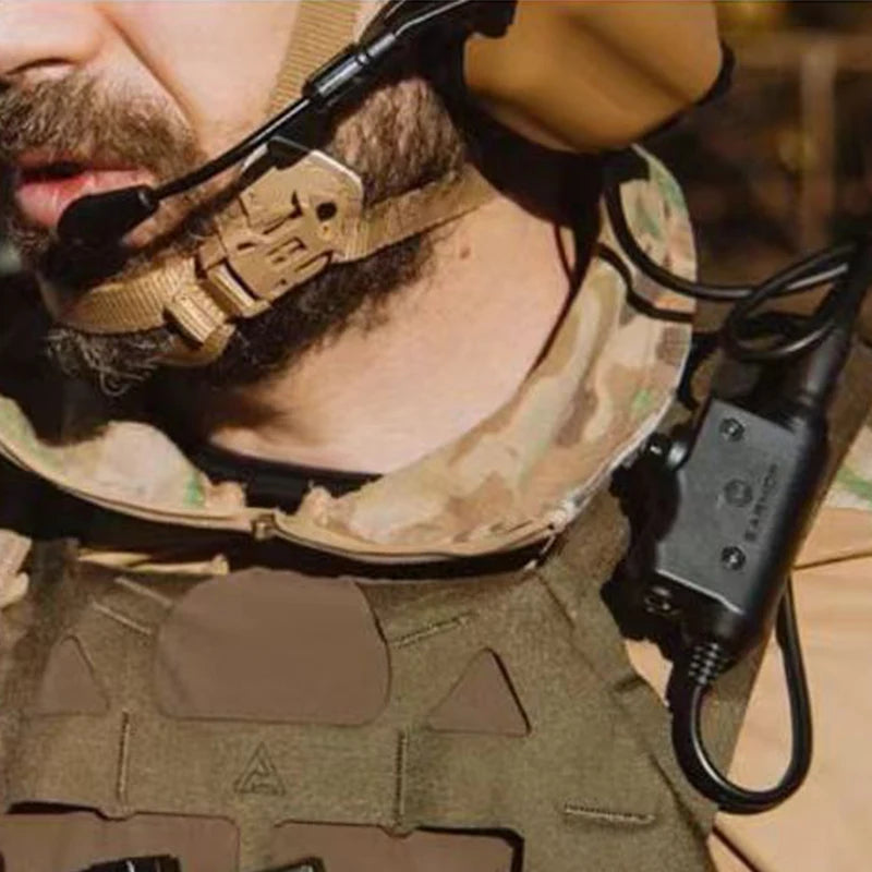 Earmar Tactical Headset Microphone Shooting Earmuff Accessories for M32, M32H, C51 Communication Microphone Accessories