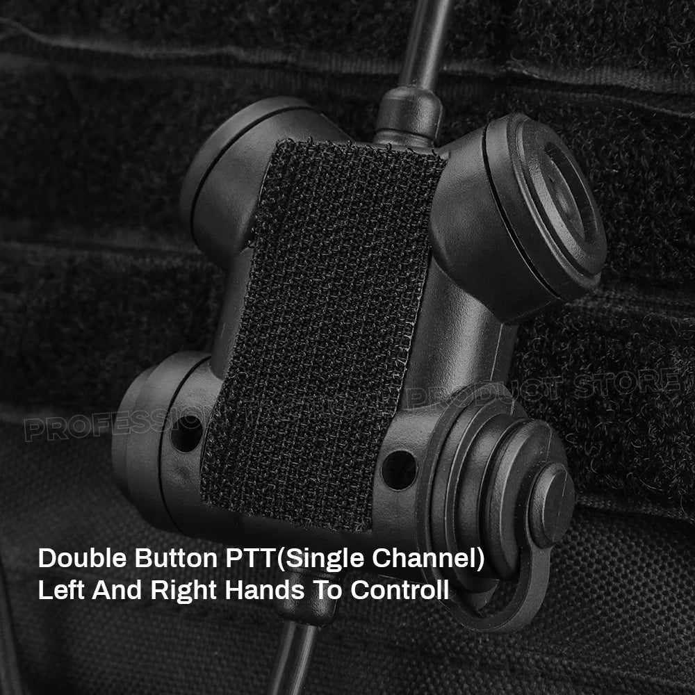 Z-TAC Tactical PTT Button for Kenwood Motorola Walkie Talkie Radio Headset Adapter Airsoft Hunting Outdoor Accessory Cable Kit