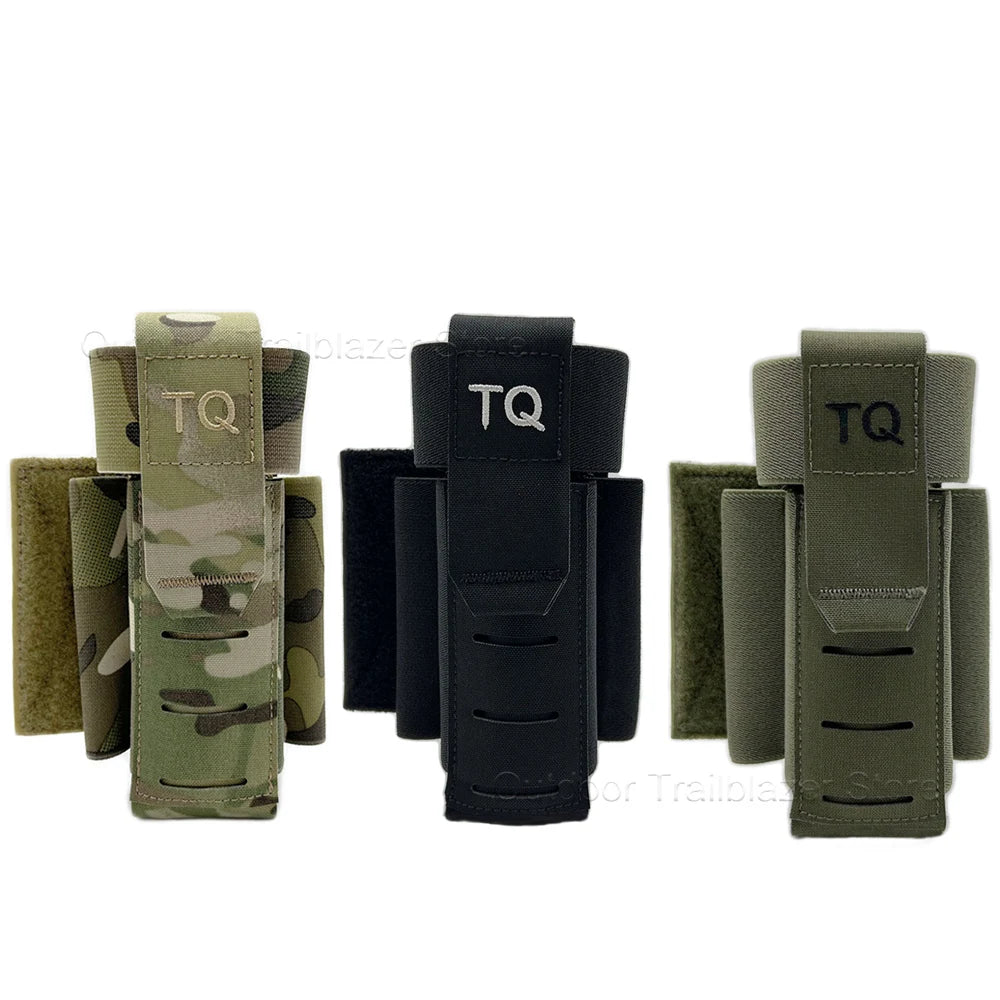 Tactical TQ Tourniquet Pouch TQ Pouch With Removable Hook and Loop Panel for MOLLE PALS Duty Belt Airsoft Combat Hunting Vest