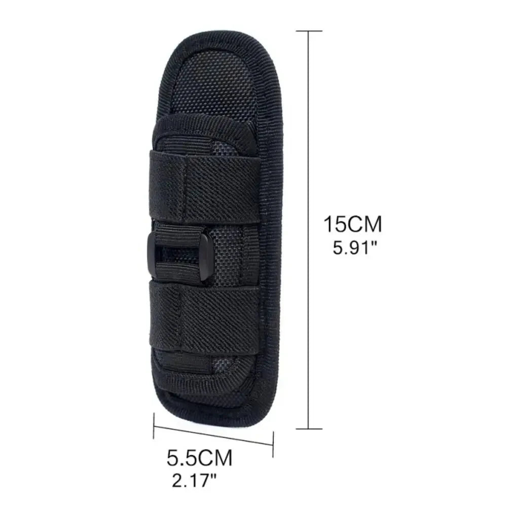 Tactical Flashlight Pouch 360° Rotary Holster Belt Torch Bag Durable Hunting Survival Lighting Accessory
