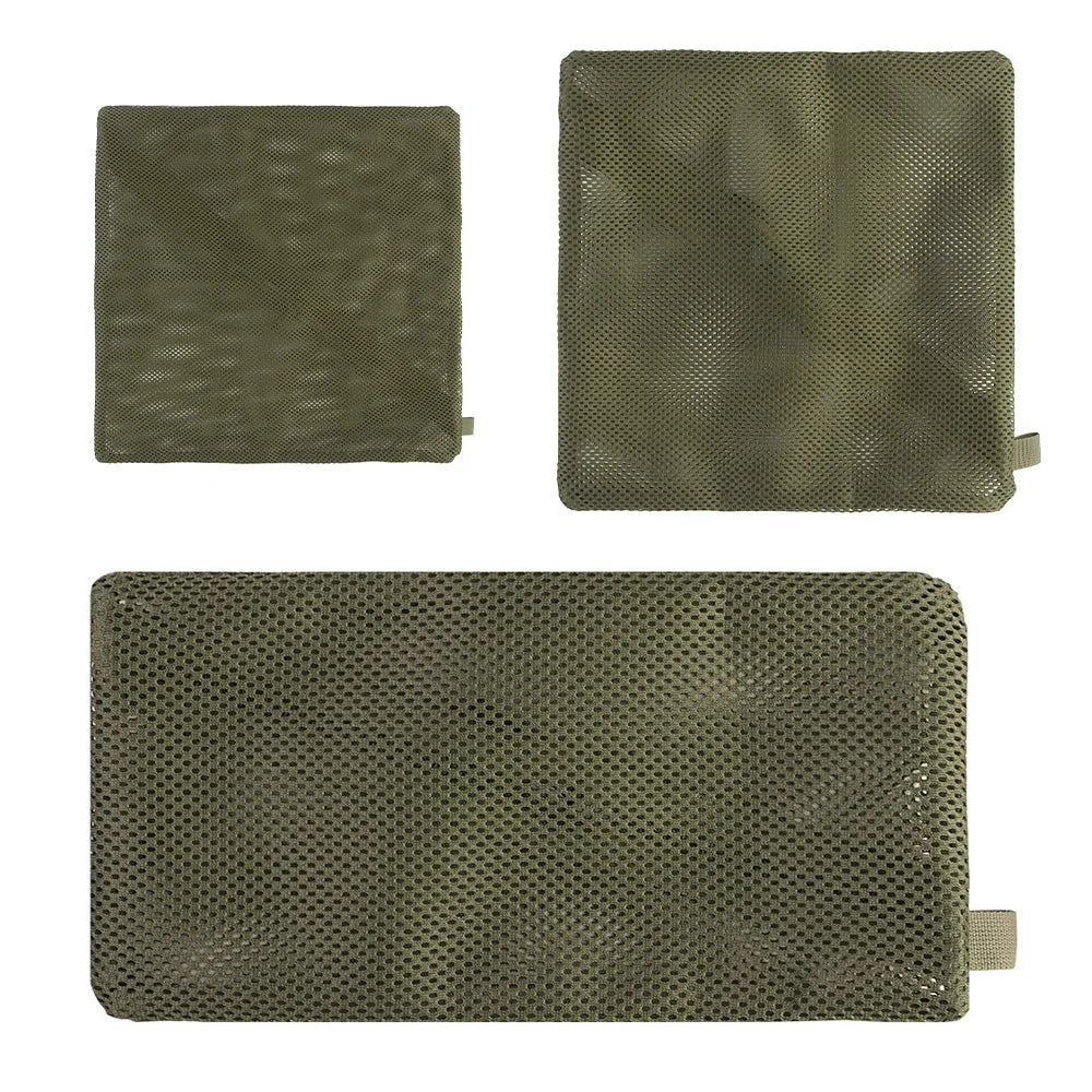 6*12in/12*12in/16*16in Lightweight Mesh Pouch with Split Zipper 2-Compartment Storage Bag Breathable for Travel Hiking EDC Items