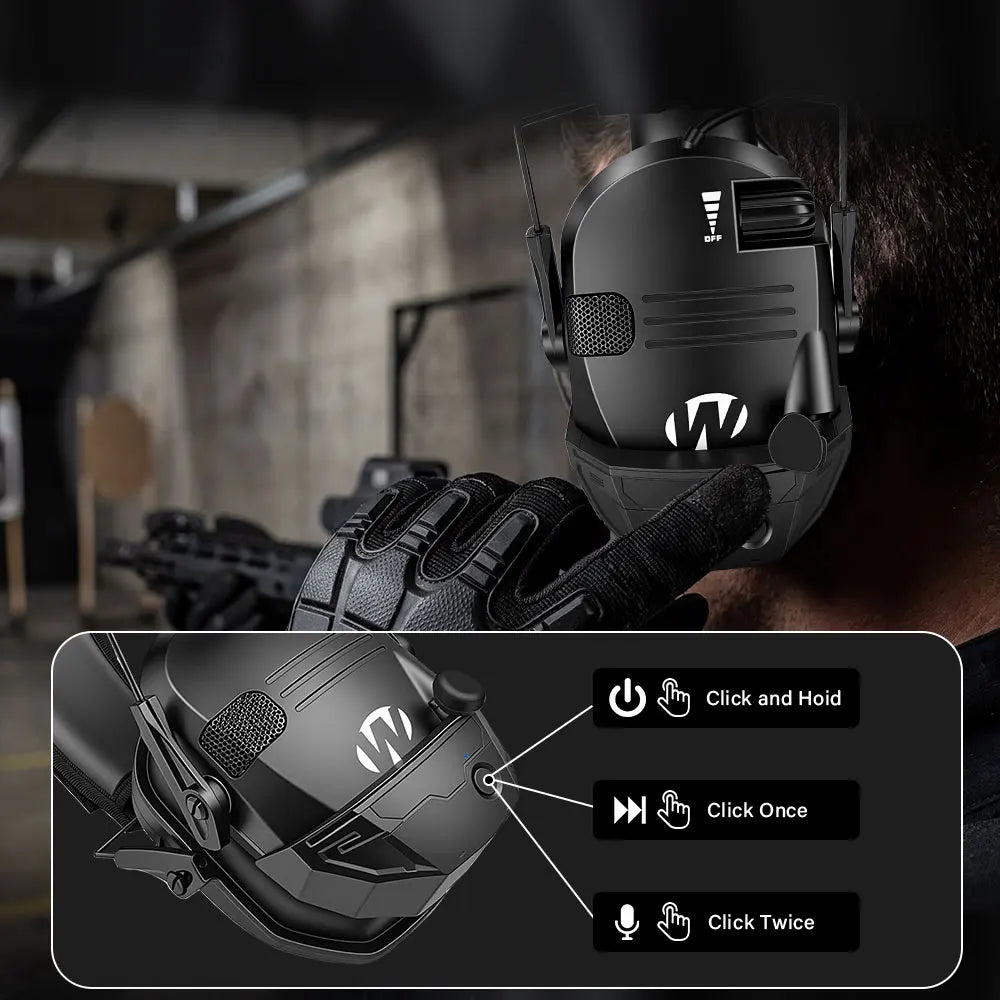 Electronic Bluetooth Earmuffs Shooting Ear Protection Earmuffs Noise Reduction Sound Amplification Hearing Protector with case