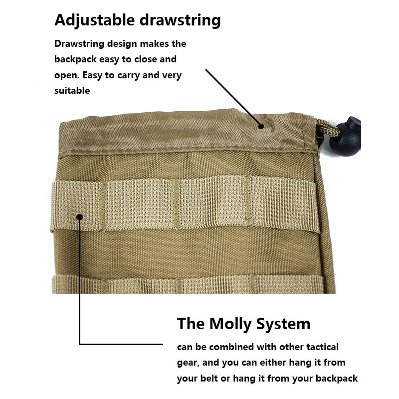 Tactical Water Bottle Waist Bag Outdoor Field Use Molle Seal Waist Pouch Military Fan Accessories