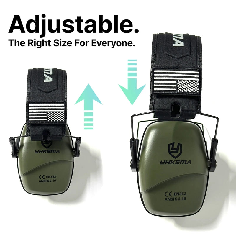 YHKEMA NRR 25dB Shooting Hearing Protector Professional Safety Earmuff Passive Noise Canceling Defenders Portable Headset