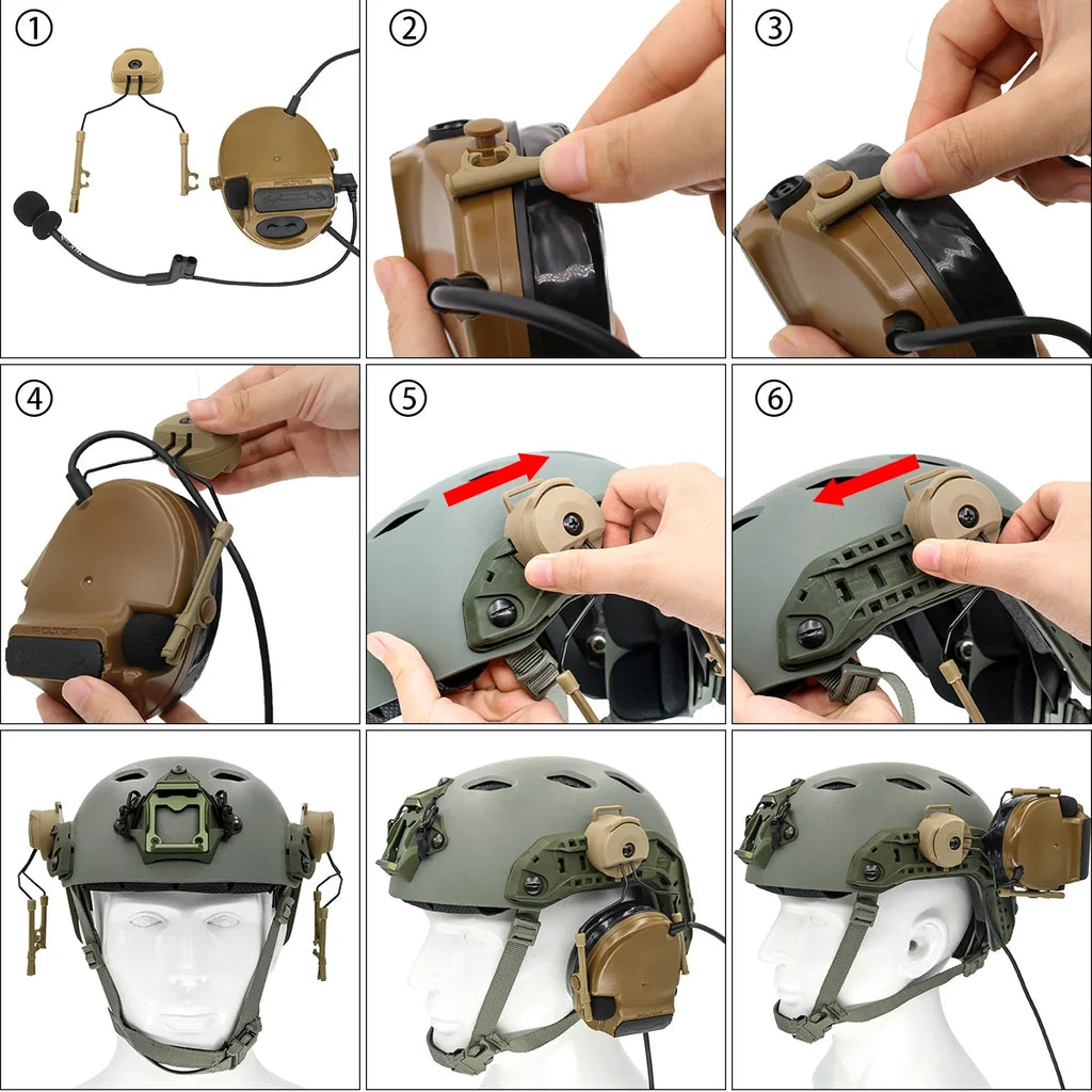 1 Pairs Tactical Headset Bracket Fast Ops Core Helmet ARC Rail Adapter Set fit for Comtac II Series Noise Cancelling Headset