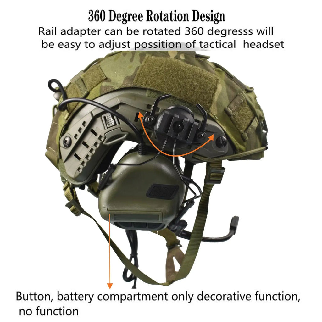 Airsoft Fast Helmet Set Tactical Paintball Helmet with Headset Memory Foam Protective Pad Adjustable Size for Adult Teenager