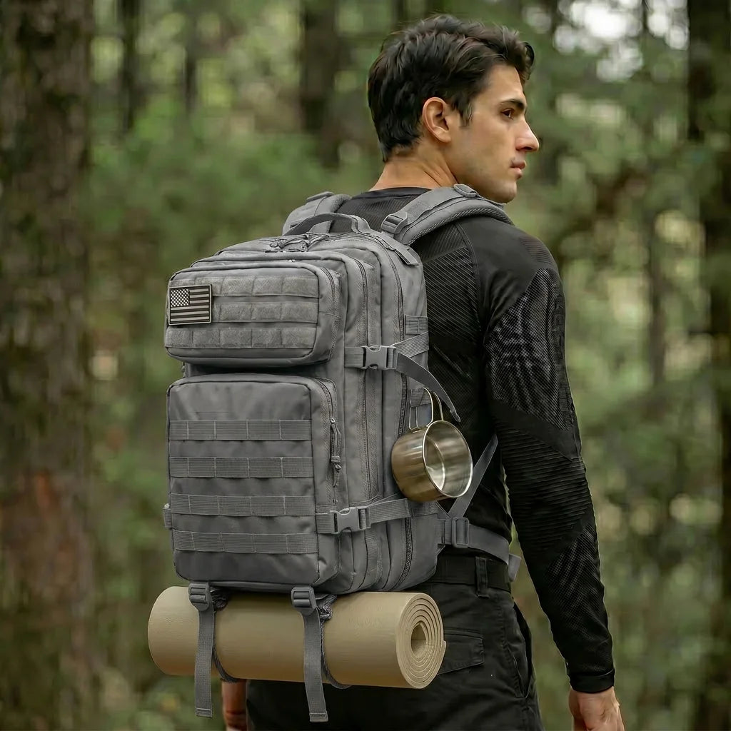 45L Tactical Hunting Backpack Molle Storage Bag Large Capacity Multi Pocket Wear Resistant Outdoor Hunting Gear Rucksack Durable Wild Shooting Daypack For Men Women Hunters Bushcraft Wilderness Trekking Camping Luggage Bag