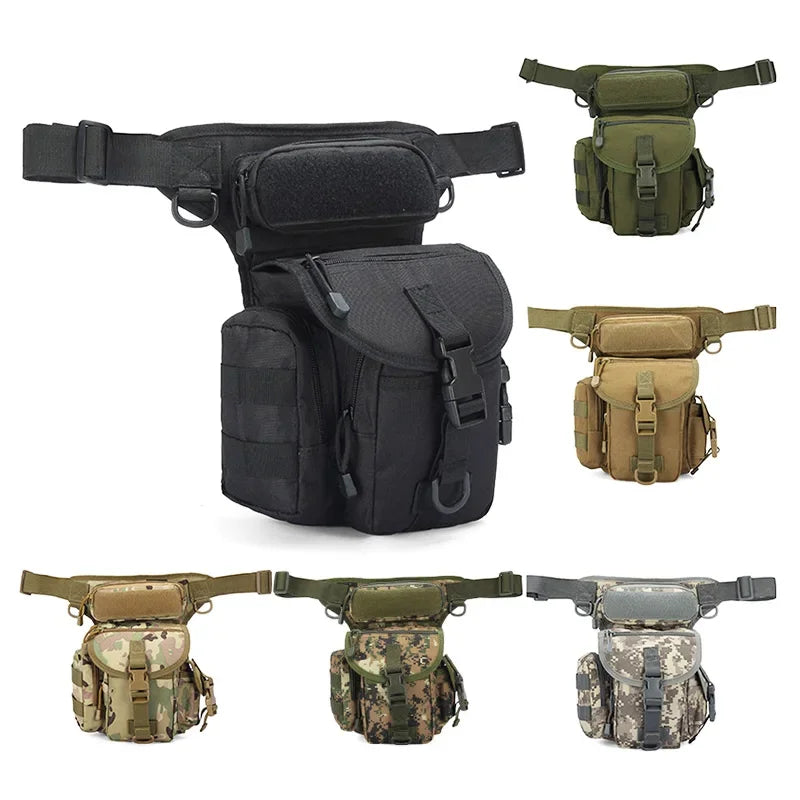 Tactical Thigh Drop Bag Camouflage Hunting Cycling Waist Hanging Molle Leg Pack Bag Nylon Thigh Drop Pouch Camping Bag