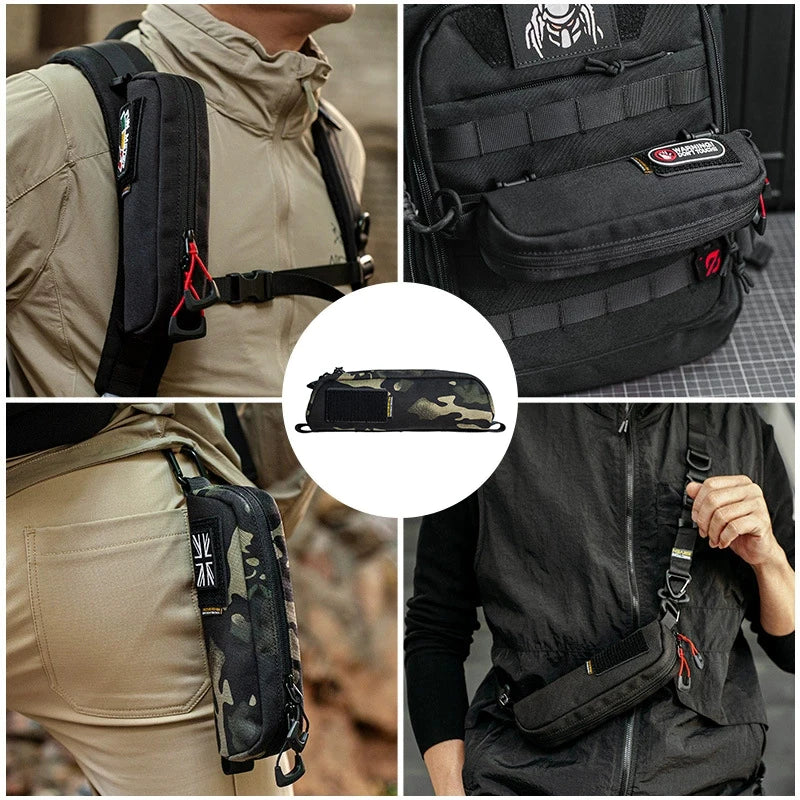 1000D Nylon Tactical Pencil Case Molle Glasses Case Pouch EDC Tool Bag Backpack Expansion Accessory Pack Hunting Accessories